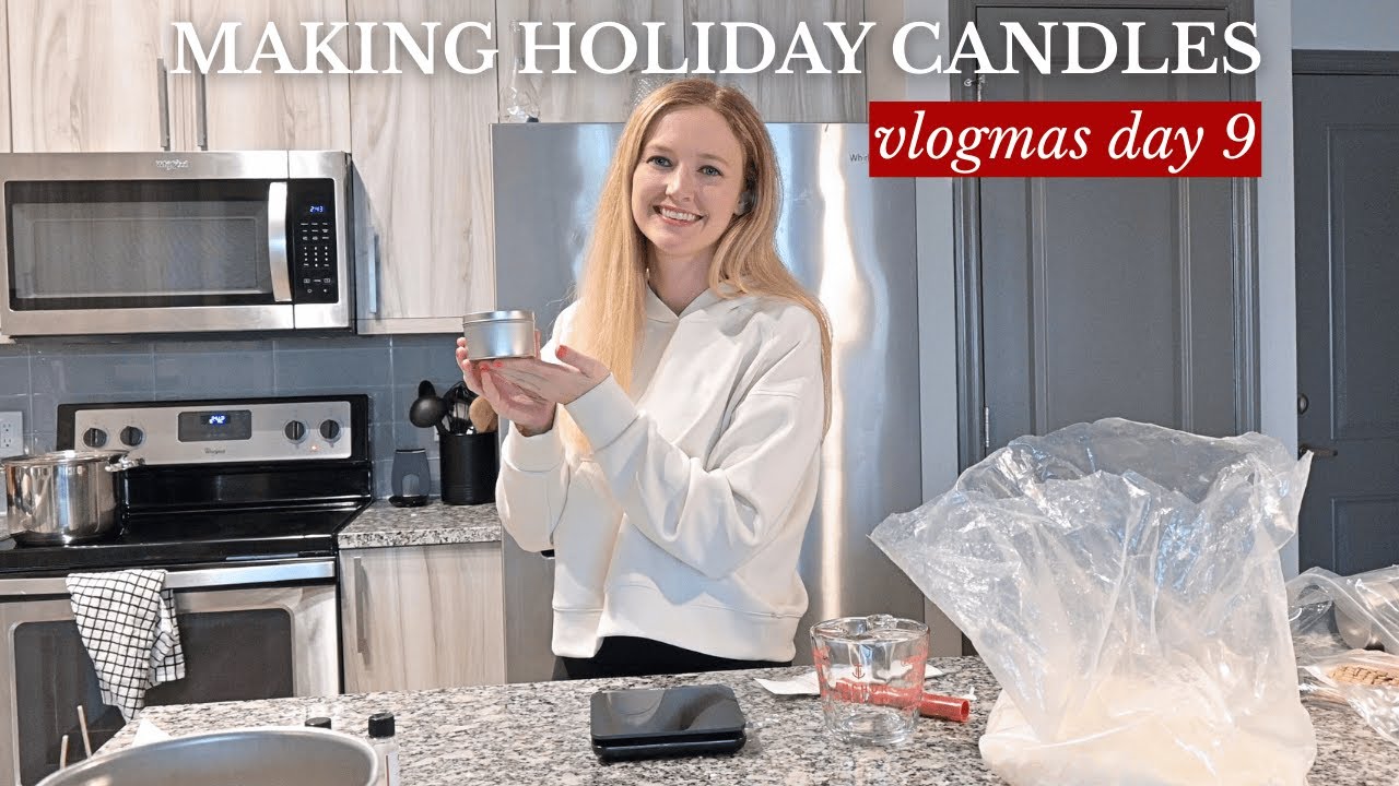 День 9 Vlogmas | Как сделать праздничные свечи дома