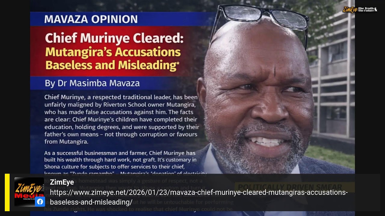 “CHIEF MURINYE CLEARED” - MAVAZA