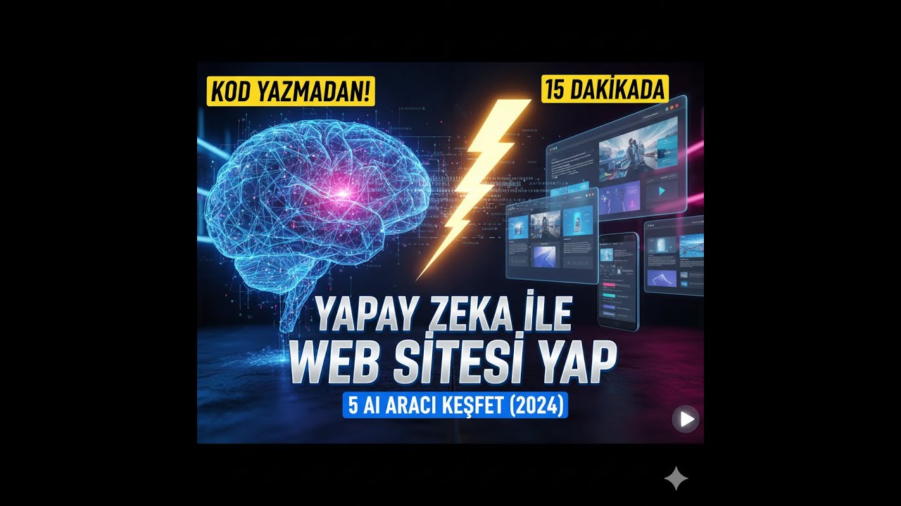 KOD YAZMADAN 💥 Yapay Zeka İle Web Sitesi Yapma: 5 AI Araç Keşfet (15 Dakika Rehberi)