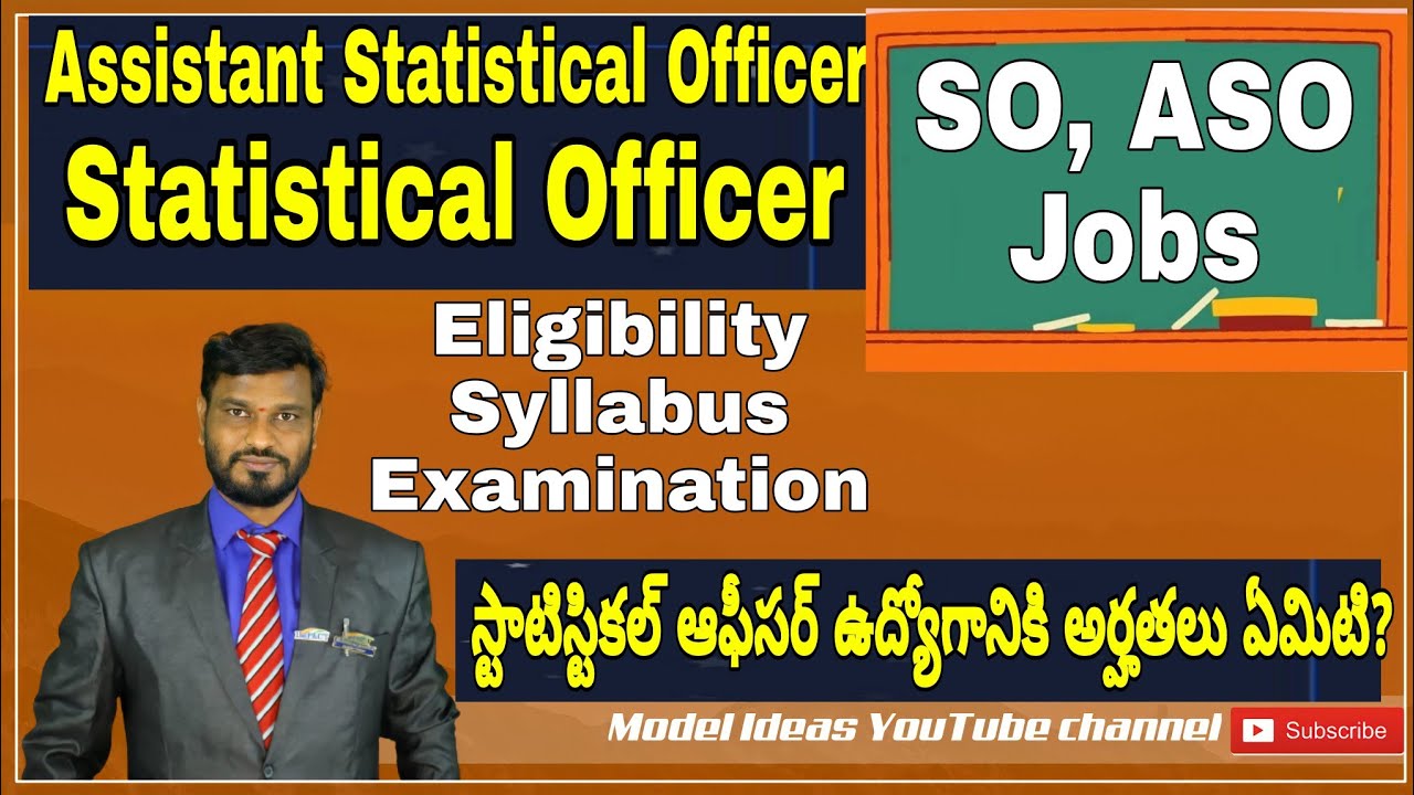 ASO Notification |Statistical Officer Jobs| |Assistant Statistical Officer| |TSPSC| by |Model Ideas|