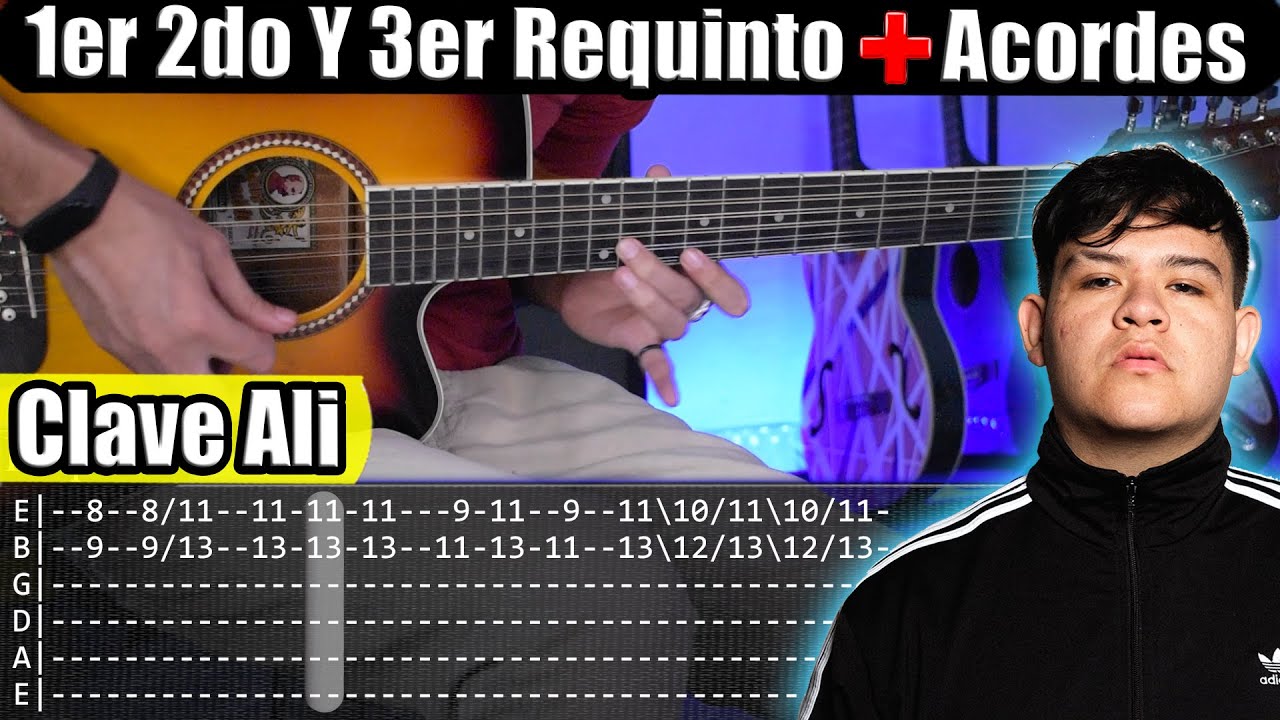 Clave Ali - Junior H - Tutorial Guitarra | 1er, 2do y 3er Requinto + Acordes | TABS