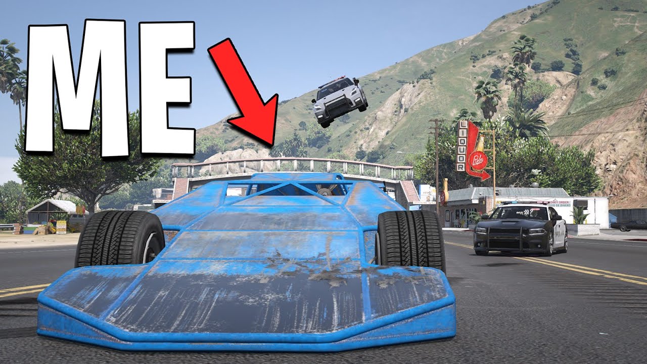 Running From Cops With Ramp Car on GTA 5 RP