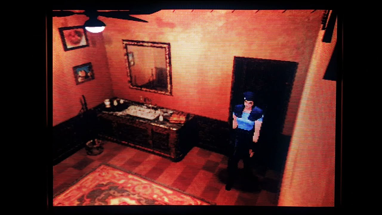 Resident Evil Longplay Walktrough on CRT TV  via SCART RGB (Sega Saturn)