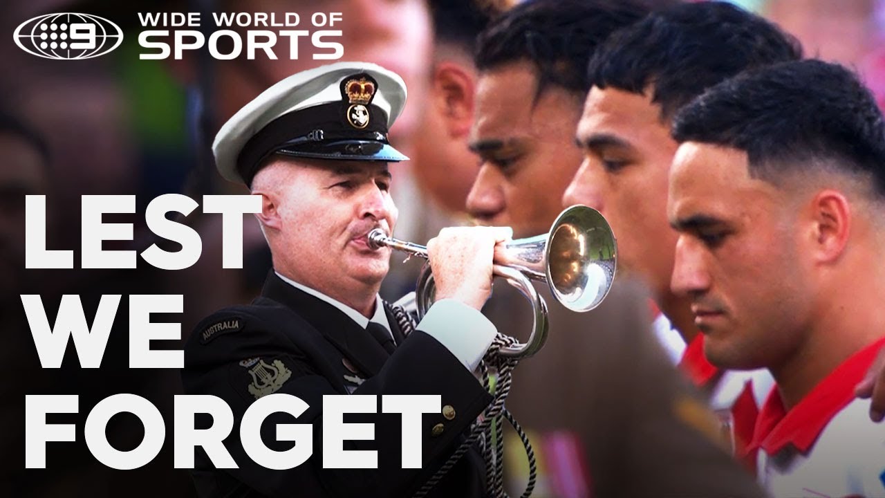The Last Post: Roosters vs Dragons, 2025 Anzac Day Clash | NRL on Nine