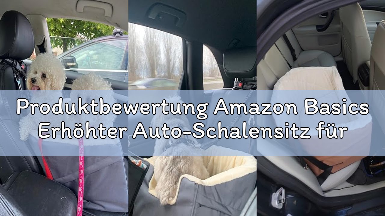 Produktbewertung Amazon Basics Erh&ouml;hter Auto-Schalensitz f&uuml;r Haustiere, Gro&szlig;, grau, 45,7 x 55,8 x 40