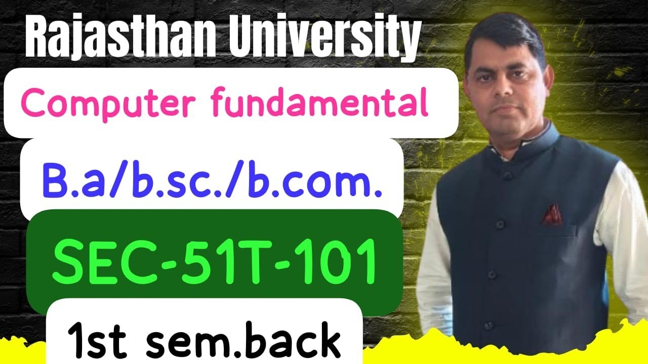 Computer fundamental !!  SEC b.a BSc bcom MCQ Rajasthan University semester exam regular and non