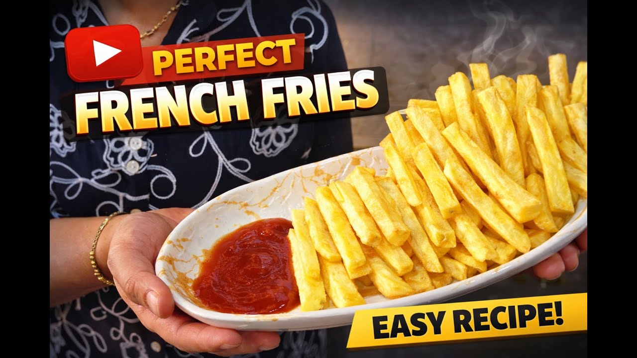 Perfect crispy french fries at home 😋/Golden and crispy fries / Easy recipe 😉☺️