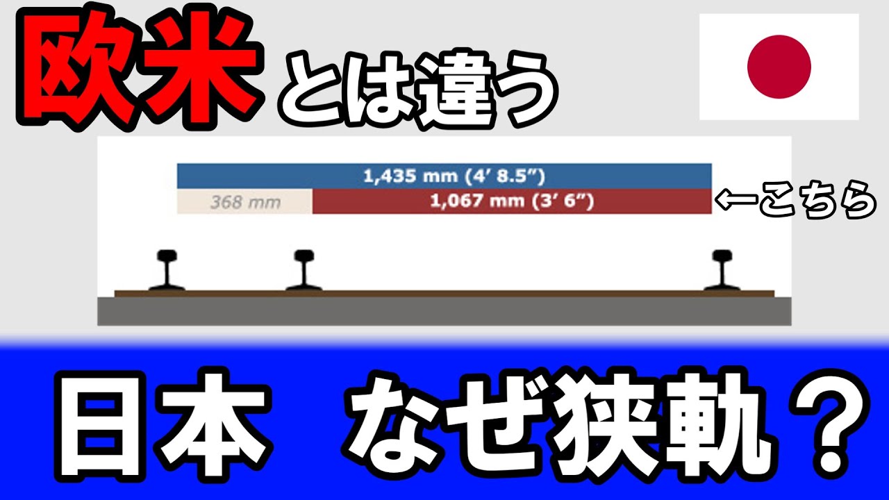 【鉄道】小学生でもわかる　なぜ日本で初めての鉄道のレール幅は『狭軌』なのか？？