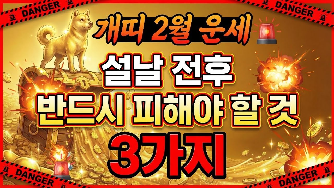 개띠 2월 운세 | 설날 전후 반드시 피해야 할 것 3가지