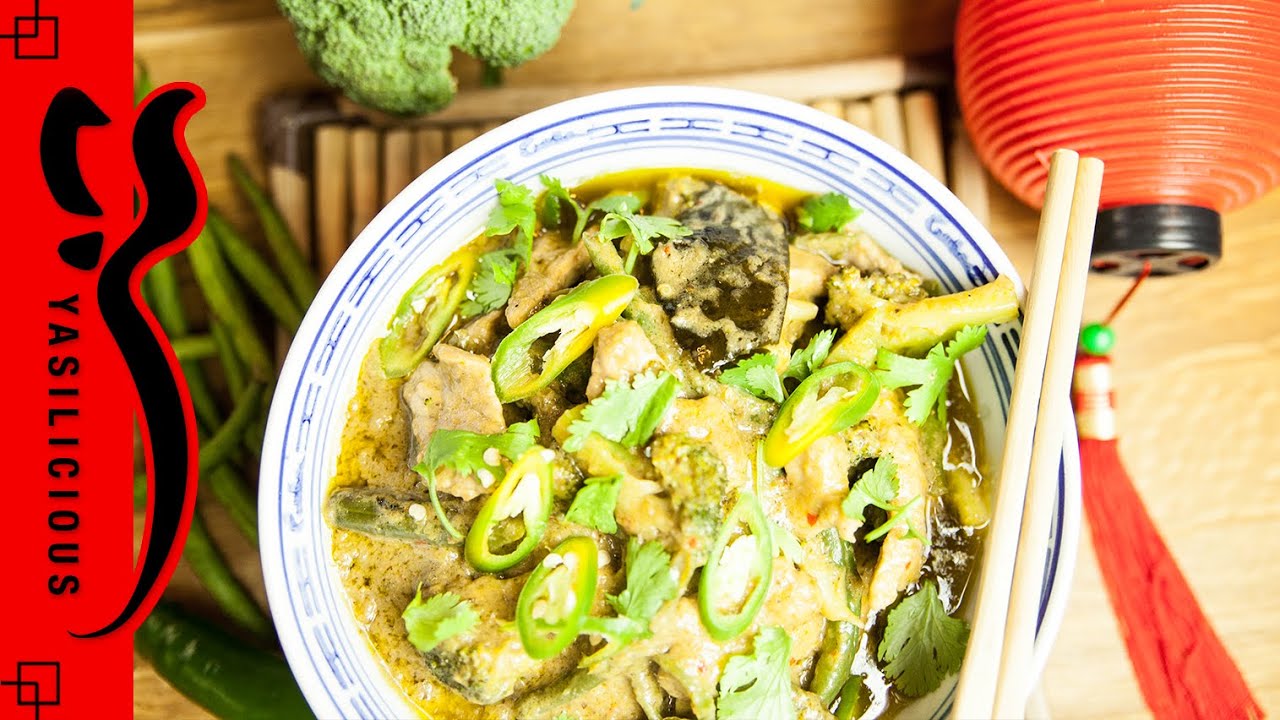 SCHWEINECURRY INFERNO - leckeres grünes Curryrezept mit Schweinefleisch