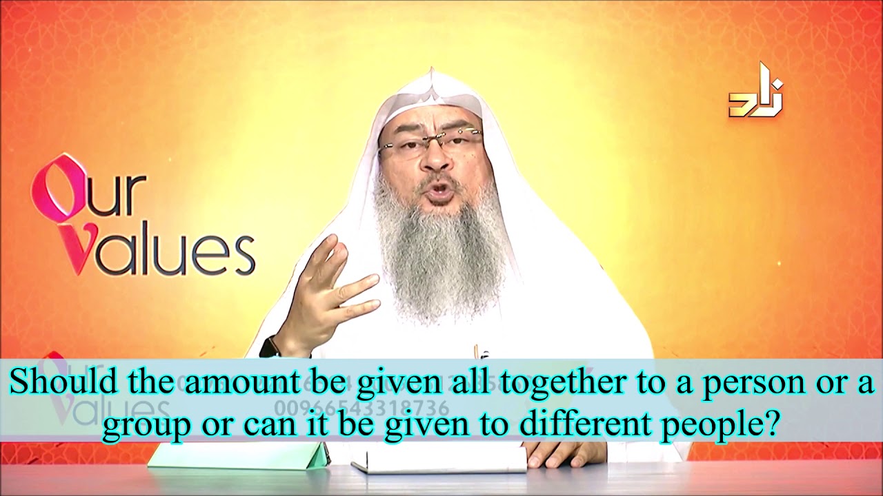 Must Zakat be given only to a person or group or can we give it to different people?