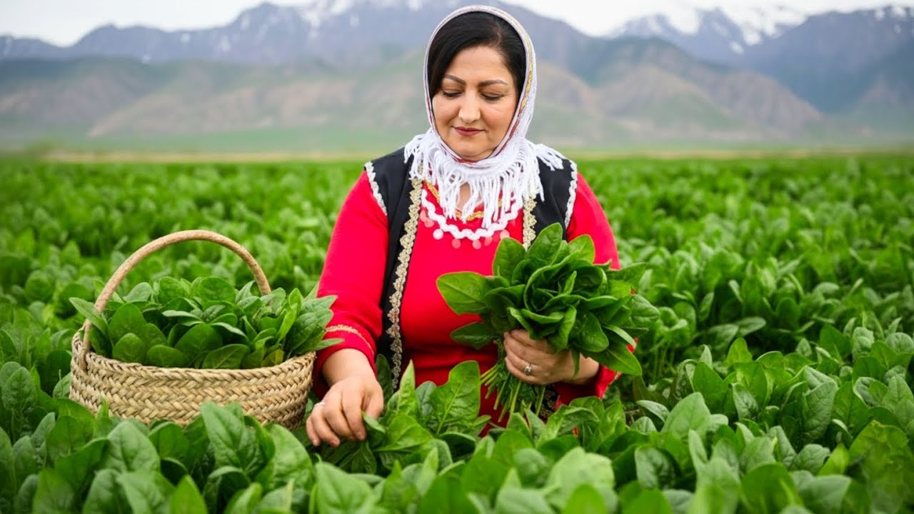 Rural Life: Picking Spinach & Cooking with Local Chickens