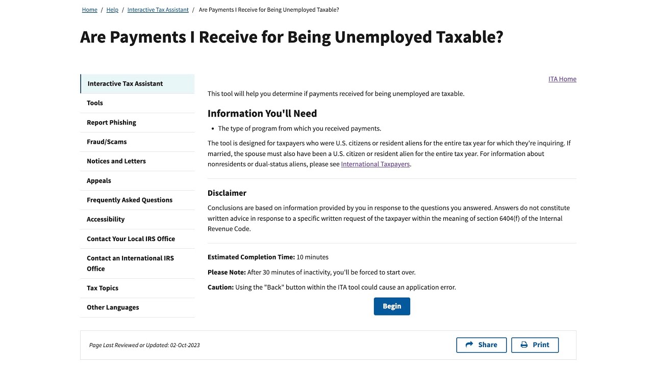 Are payments I receive for being unemployed taxable?