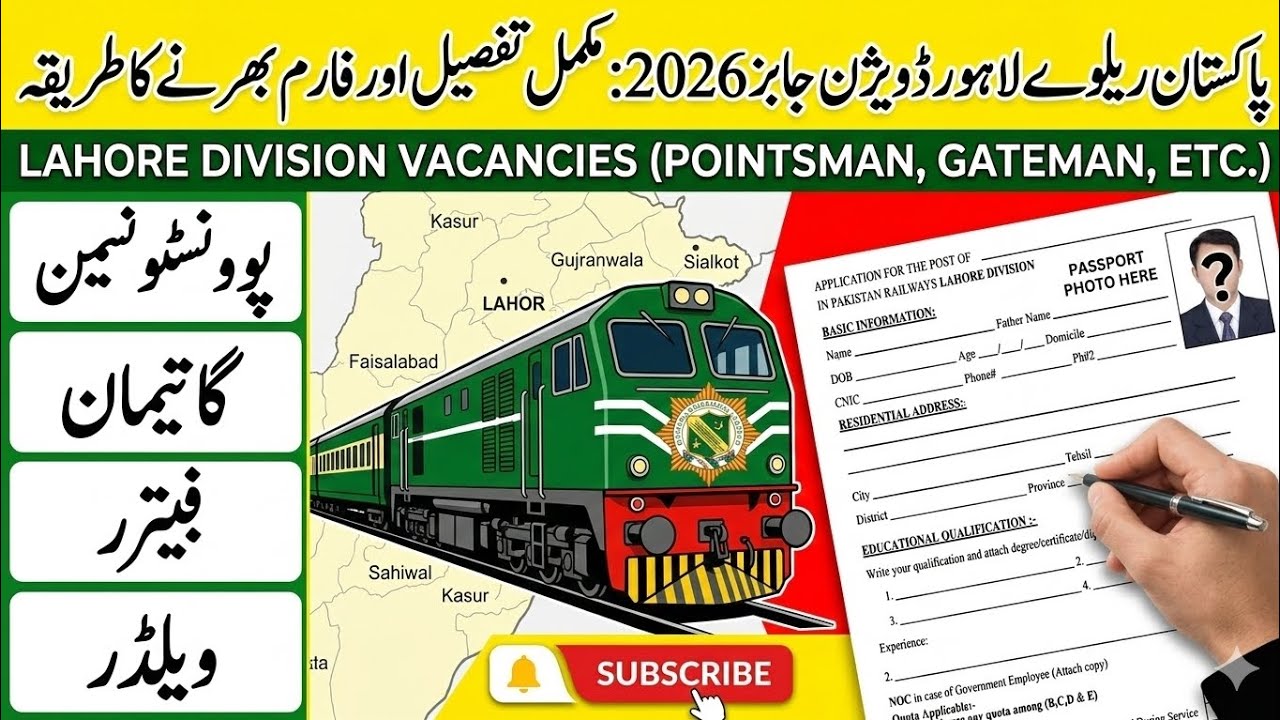 Pakistan Railways Jobs 2026 Lahore Division | Form Kaise Bharen? Complete Details 🚆