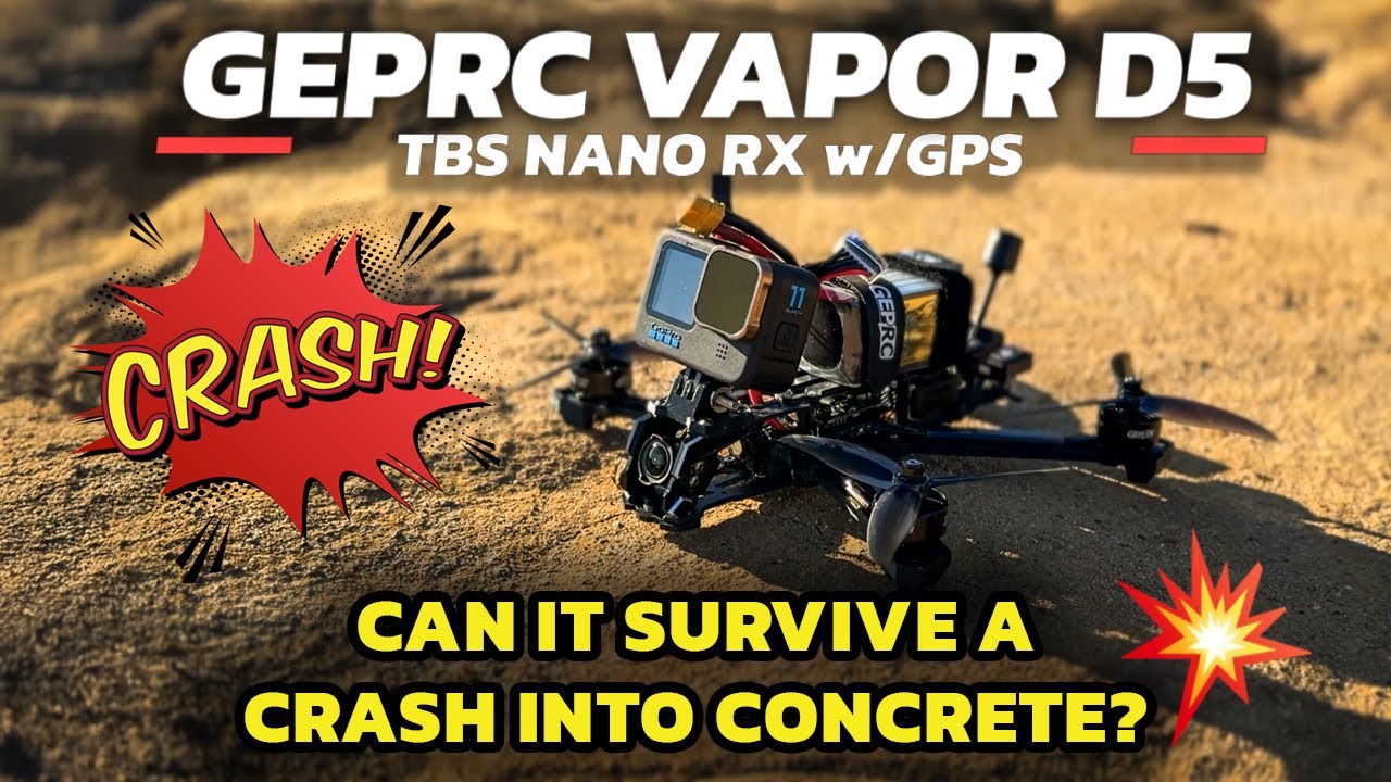 GEPRC VAPOR D5 - Can it survive a crash into concrete? Durability Test and new 10 minute Li-Po