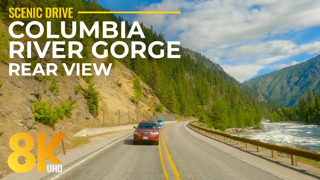 Exploring the Roads of Columbia River Gorge & Palouse Area - Summer Scenic Drive (Rear View) in 8K