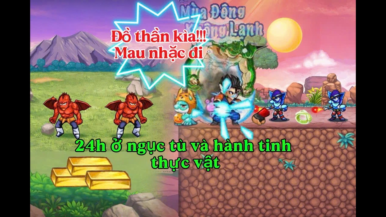 Ngọc Rồng Online - Thử th&aacute;ch 24h &uacute;p v&agrave;ng ở h&agrave;nh tinh ngục t&ugrave; v&agrave; h&agrave;nh tinh thực vật #ngocrongonline