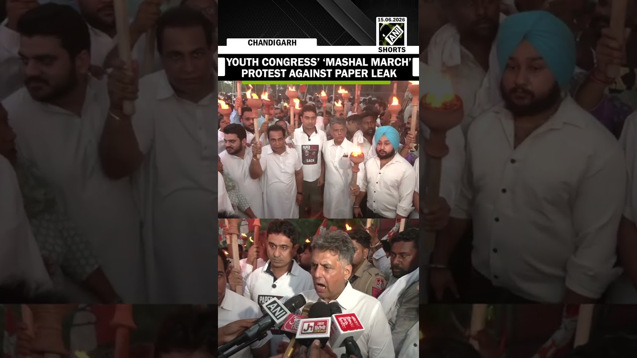Youth Congress hold Mashal March protest against Paper Leak in Chandigarh