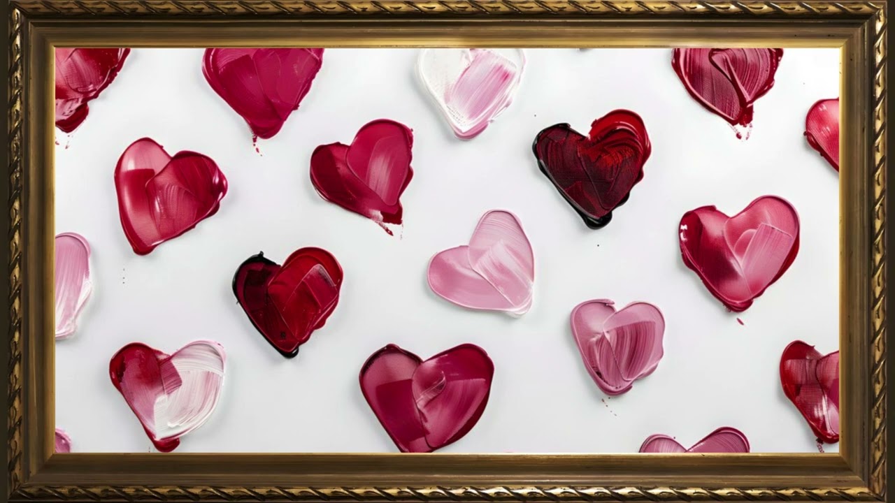 VALENTINES HEARTS | FRAMED TV ART WALLPAPER SCREENSAVER BACKGROUND | VALENTINE'S DAY | 2 HRS
