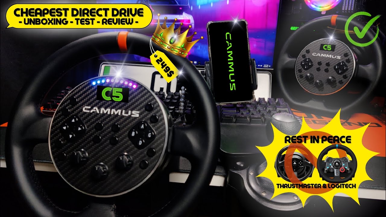 CAMMUS C5 Unboxing Test & Review - The Cheapest Direct Drive Wheel