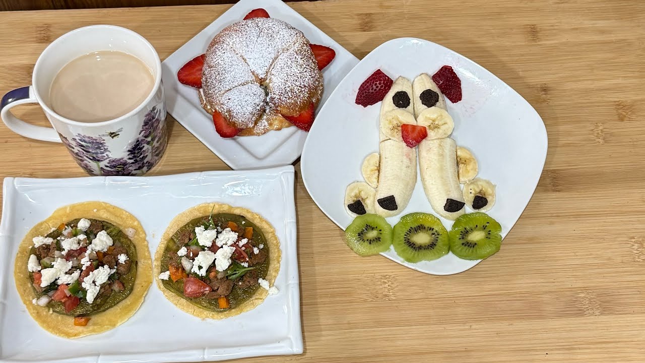 En vivo 🛑 nopales carne asada croissant fruta y cafe #desayuno