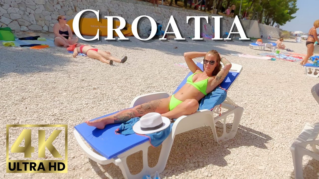 Beach Walk 4K Croatia | Walking along Primosten Coast on Raduca Beach with Olivia