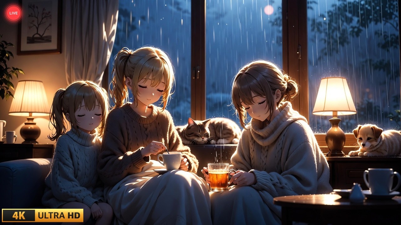 🌧️ Ghibli ASMR Rainy Evening 24/7 | Cozy Slice of Life, Relax, Focus & Deep Sleep