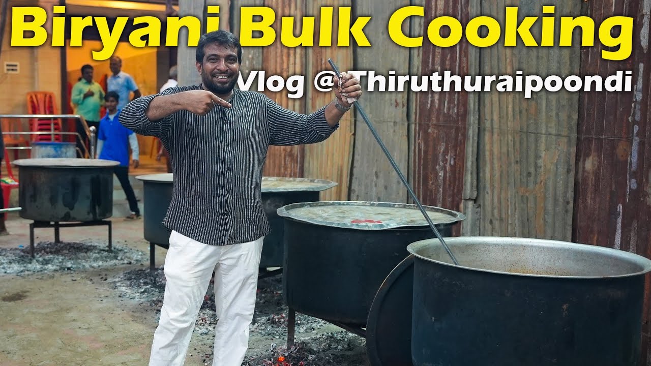 Biryani Bulk Cooking Vlog @ Thiruthuraipoondi | Cooking with Jabbar Bhai...