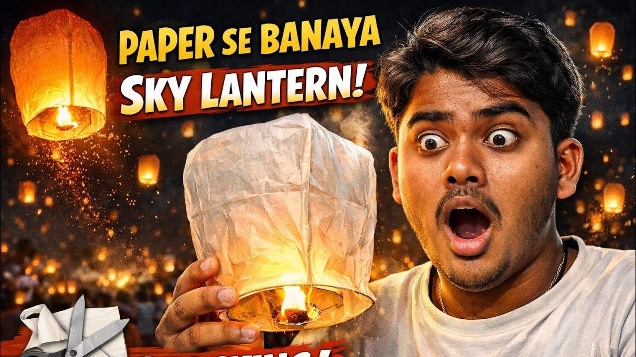 Paper Sky Lantern Banane Ka Desi Tarika 💡 (100% Working)