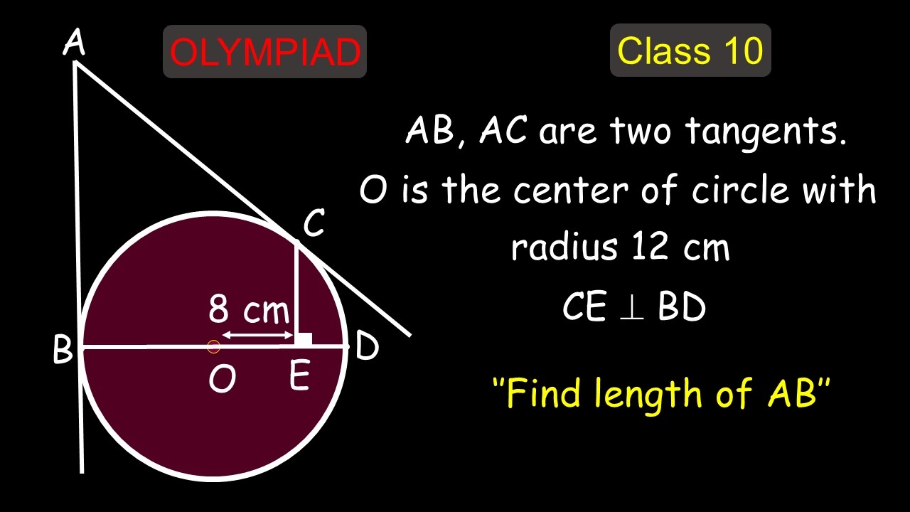 Circle | Tangent | Similarity | Pythagoras theorem  #class10 #class9 #matholympiad #righttriangles
