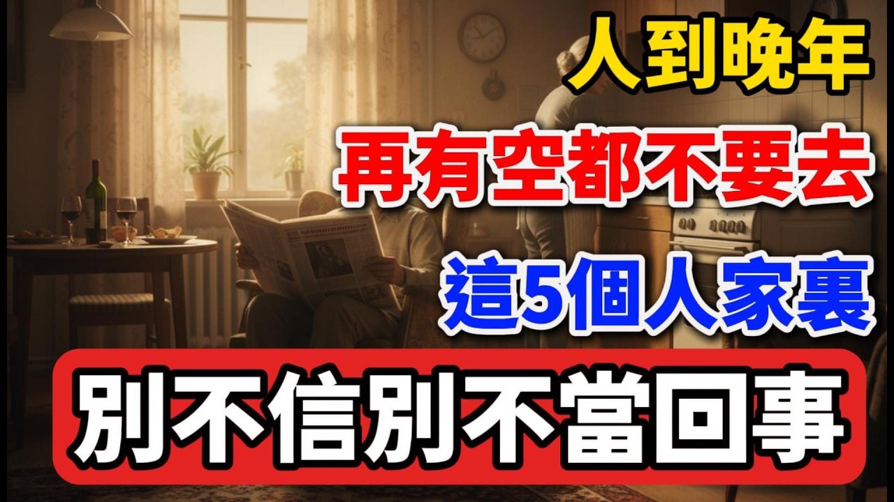 人到晚年，再有空都不要去這5個人家裏！別不信別不當回事！【夕陽心語】#晚年生活 #中老年生活 #為人處世 #生活經驗 #情感故事 #家庭關系 #人生智慧 #退休生活
