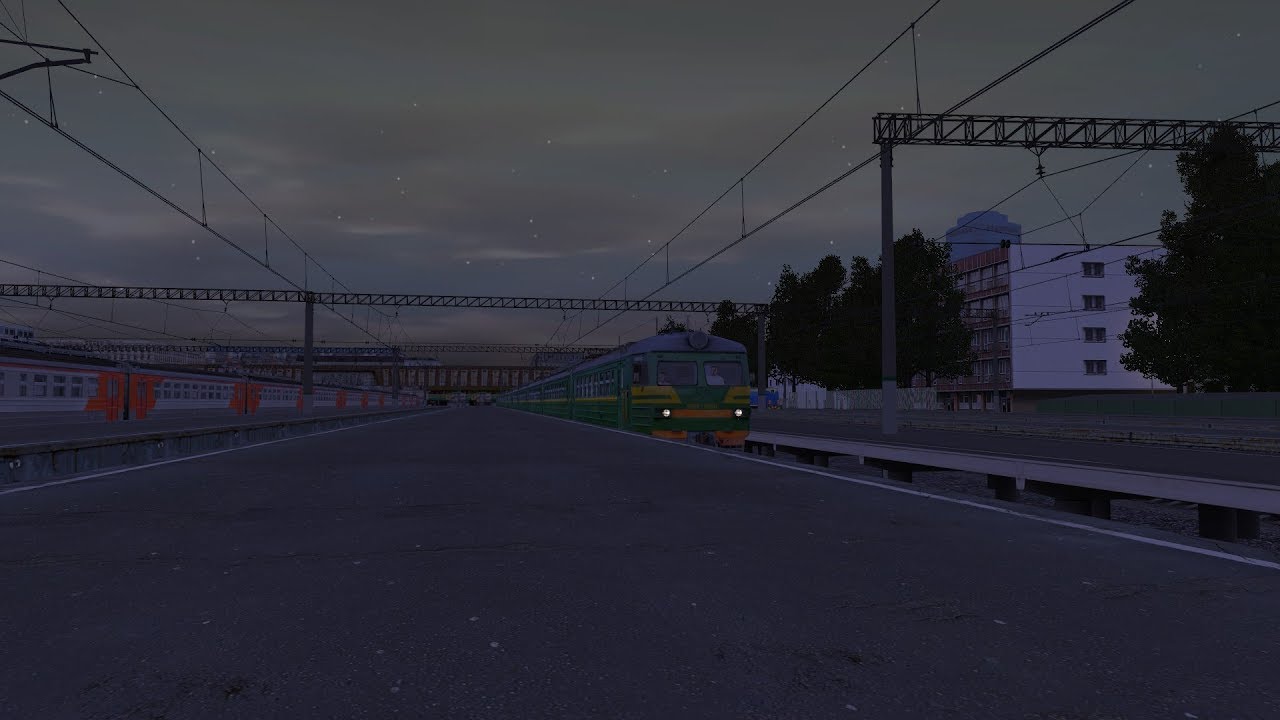 -Trainz 12- Поездка от Павелецкого вокзала до станции Домодедово.- На электропоезде ЭР2Р-7050