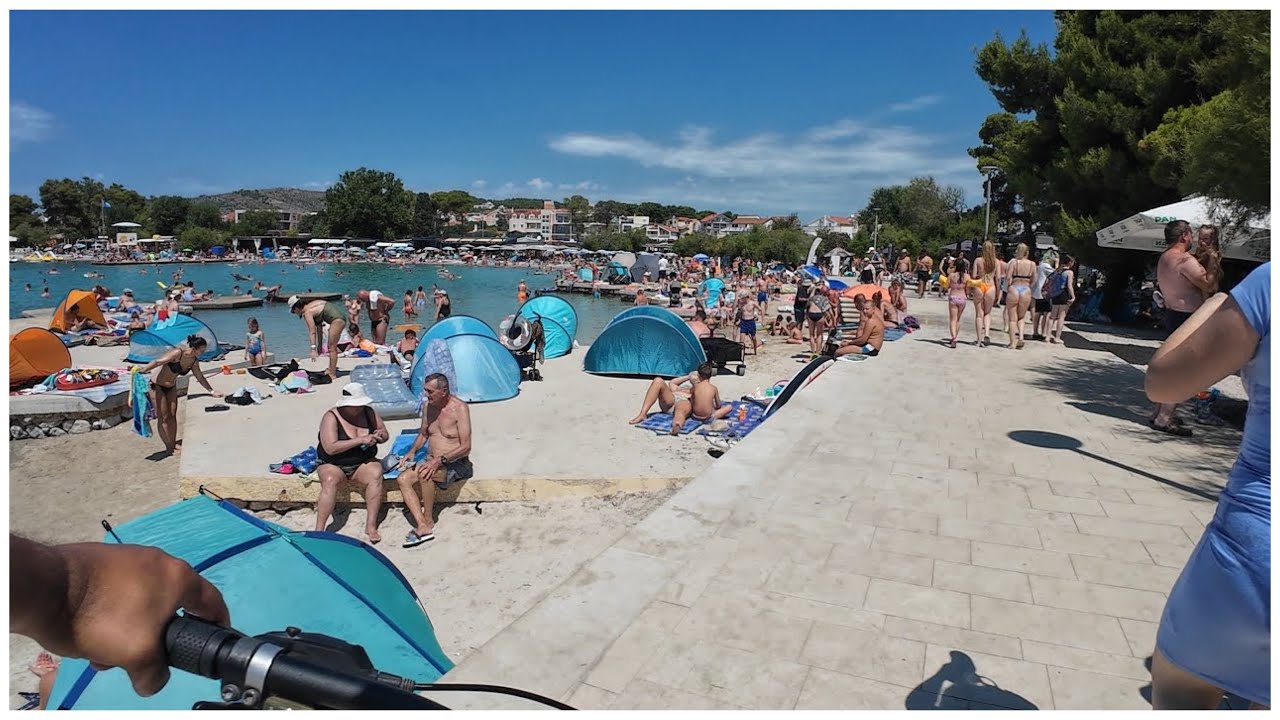 Vodice - Tribunj  Promenade  4 km - Full video 🚴