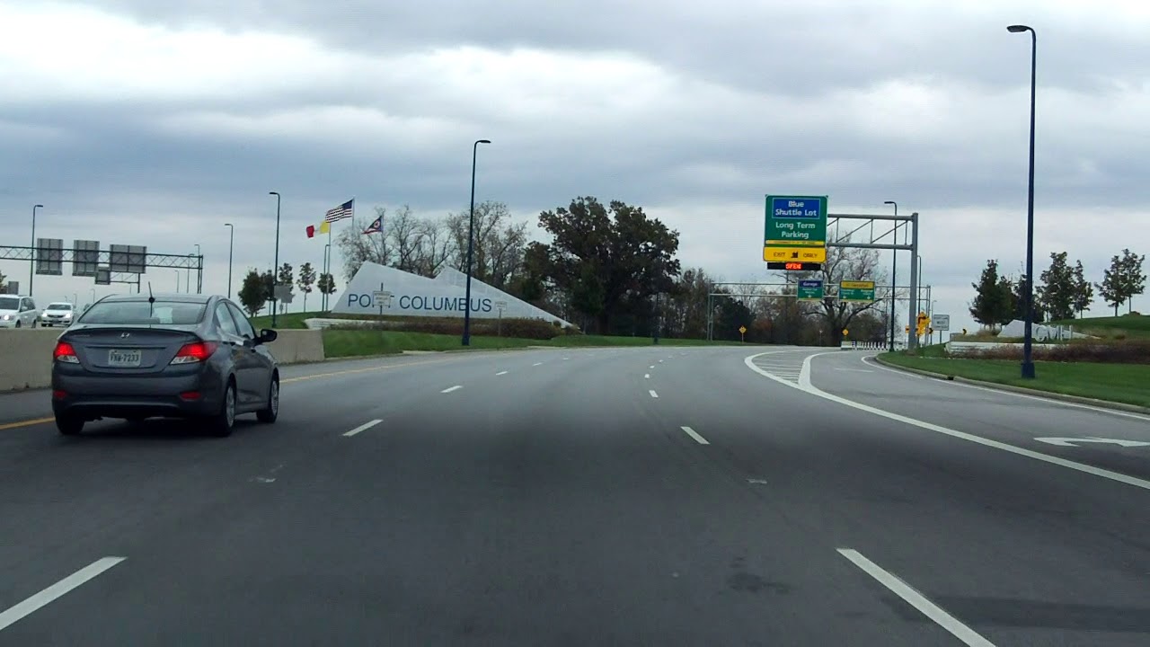 John Glenn/Columbus International Airport Access Road inbound