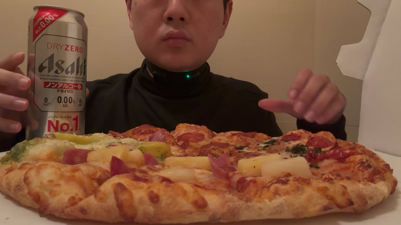 【ASMR】ドミノピザのクワトロハッピーLサイズを爆食！