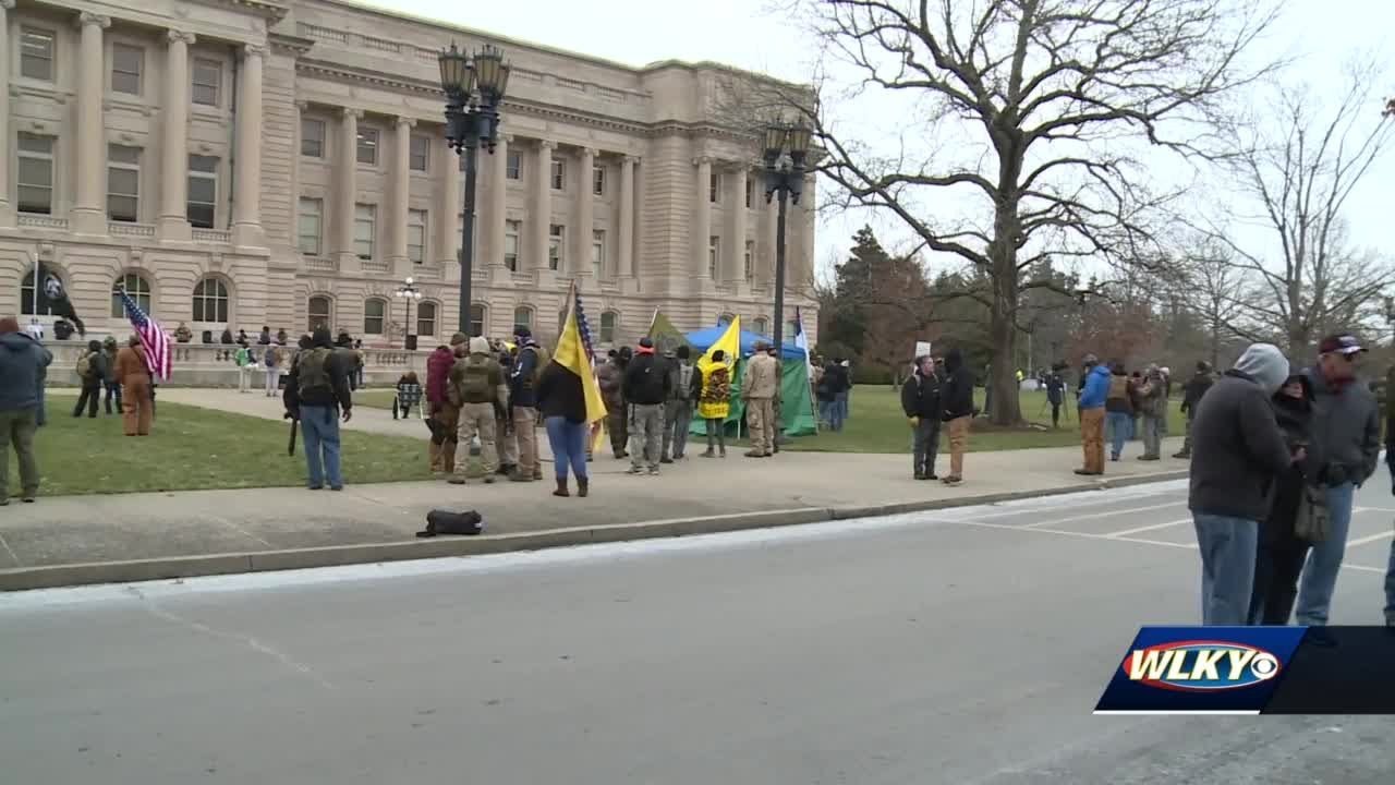 Armed protesters gathered outside KY Capitol calling for impeachment of Gov. Beshear