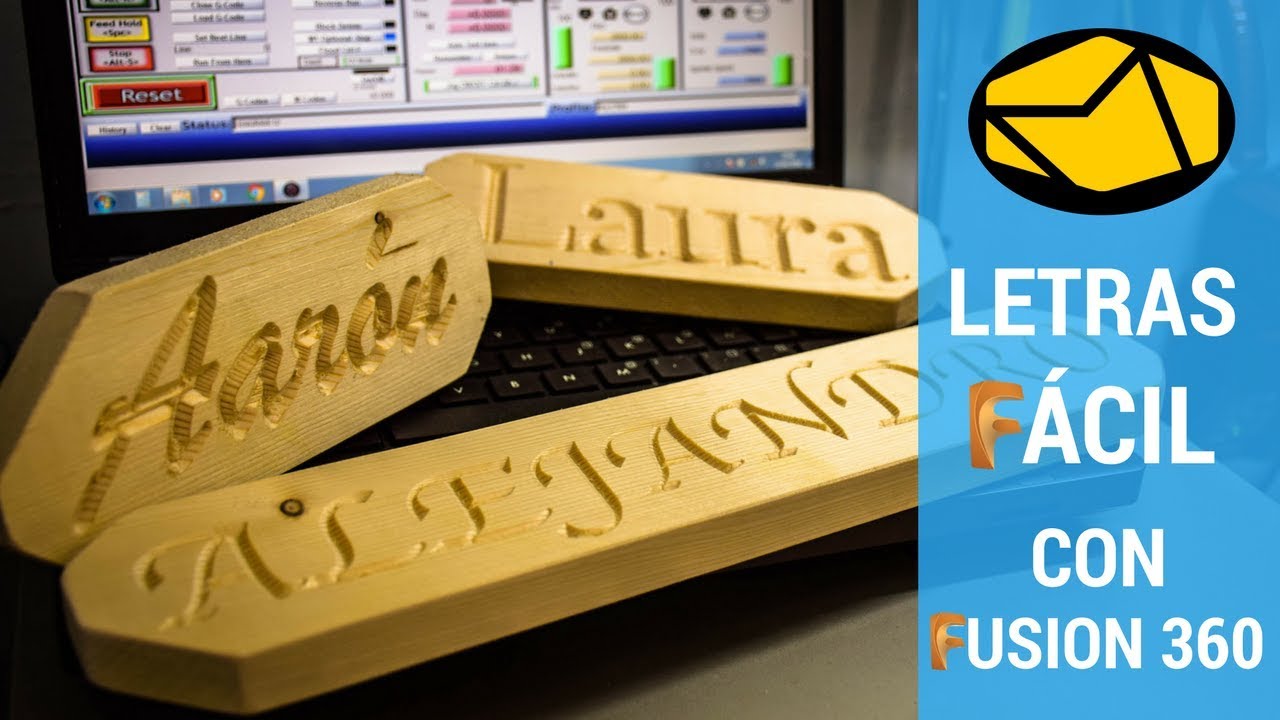Fusion 360 [011] Grabado de Letras en madera o Aluminio con fresadora CNC