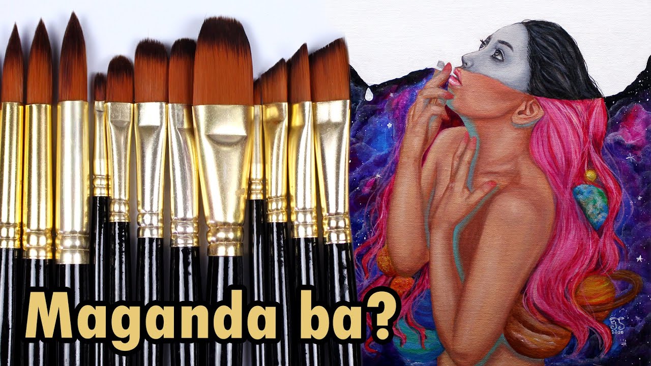 Round, Filbert, Angled & Flat Brush Sets Review | Murang Paint Brush