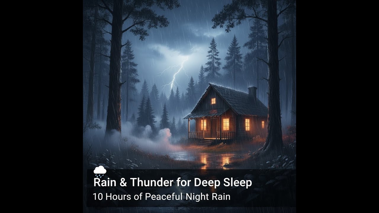 🌧️ Rain & Thunder for Deep Sleep | 10 Hours of Relaxing Night Rain Sounds ⚡ Sleep, Study, Relax