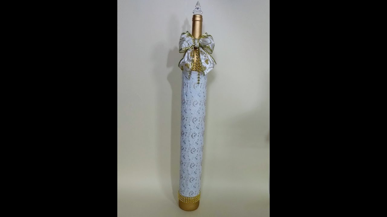 GARRAFA DE CANTO Decorada - Como fiz essa Garrafa Decorada - Artesanato - DIY