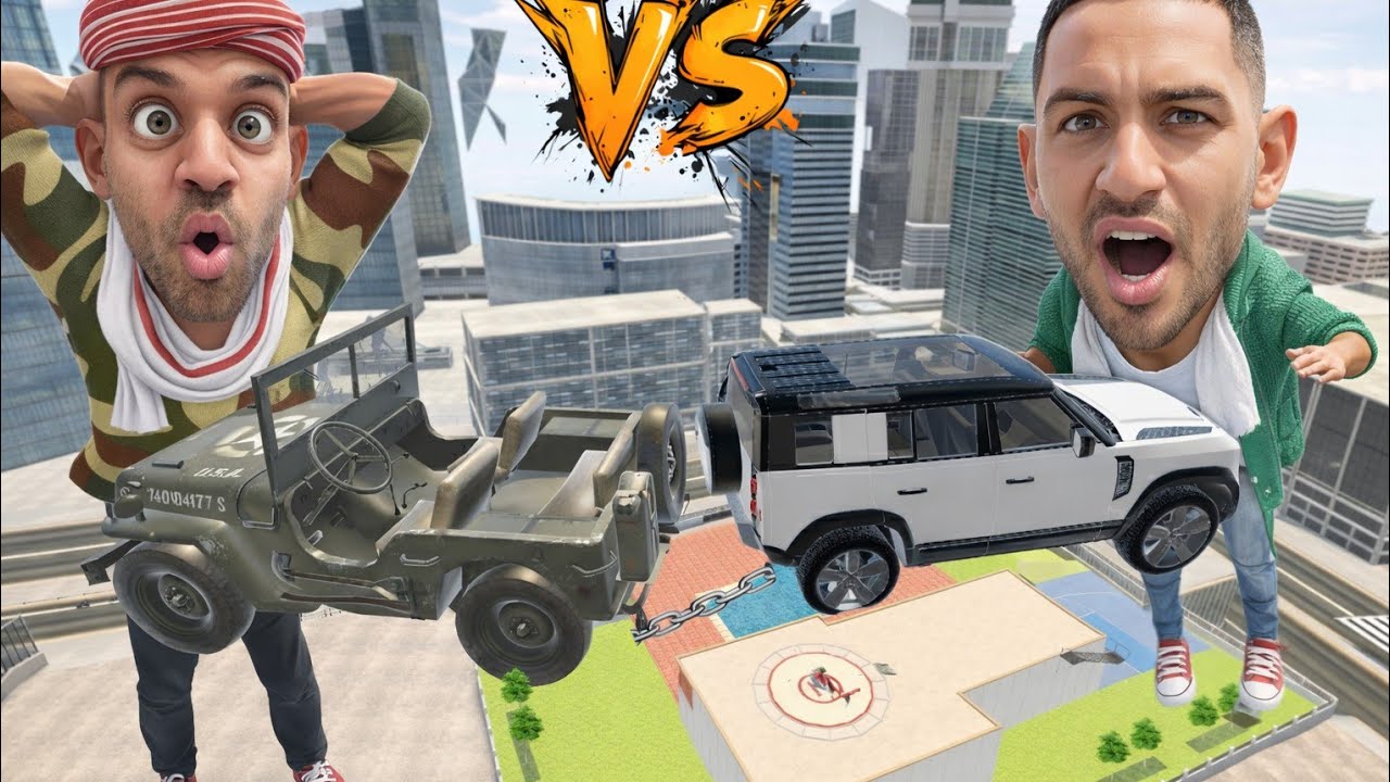Dubai se Li 🇦🇪Jack Ne Giant Defender Vs Army 🪖 Jack Jeep Wrangler Two 💥Chain Challenge 