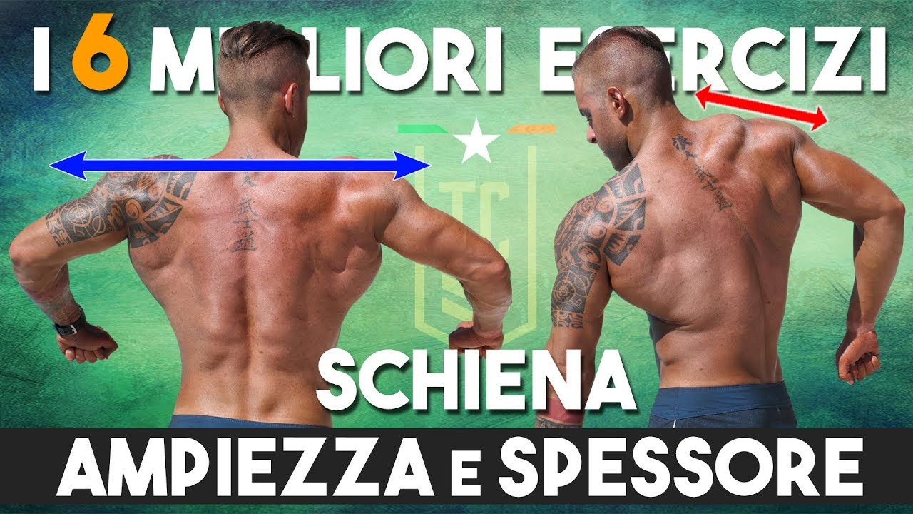 COME aumentare AMPIEZZA e SPESSORE della schiena - I 6 MIGLIORI ESERCIZI