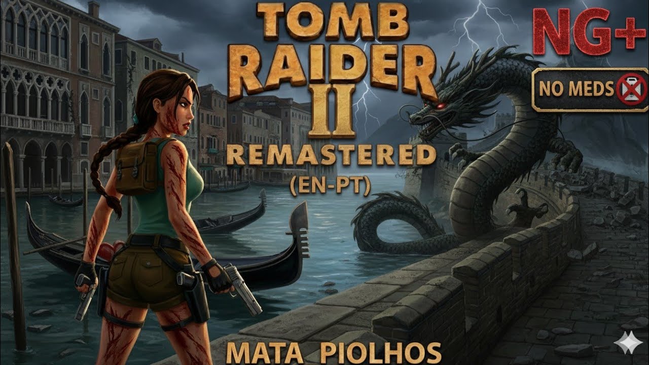 Tomb Raider II NG+ No Meds (EN-PT) - #1 A Grande Muralha – Fuga total entre armadilhas e feras!