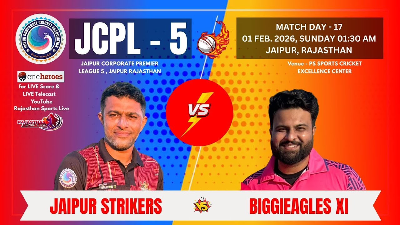 JAIPUR CORPORATE PREMIER LEAGUE JCPL-5 BIGGIEAGLES XI VS JAIPUR STRIKERS