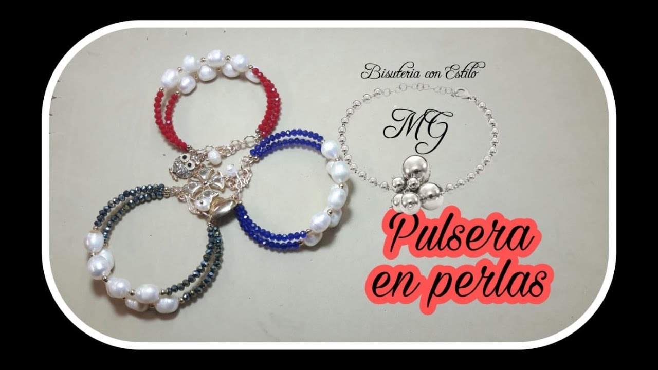 Pulsera Perlas ( Perlas de rio doble en alambre memoria )
