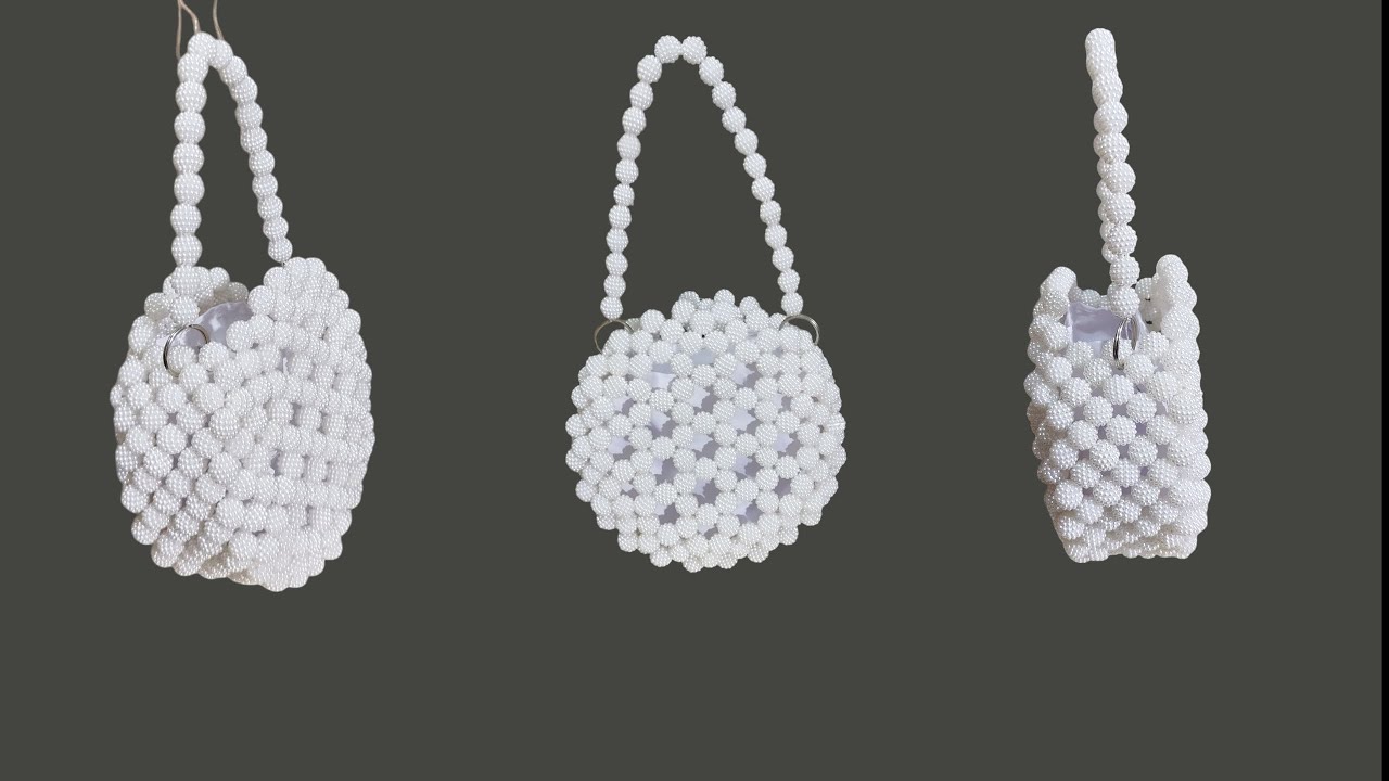 Circular beaded bag/ simple beaded bag/ pimple beads beaded bag