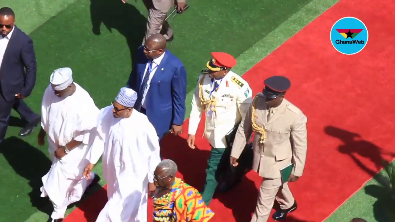 Nigeria's President Muhammadu Buhari's arrival at Ghana @ 61 celebration