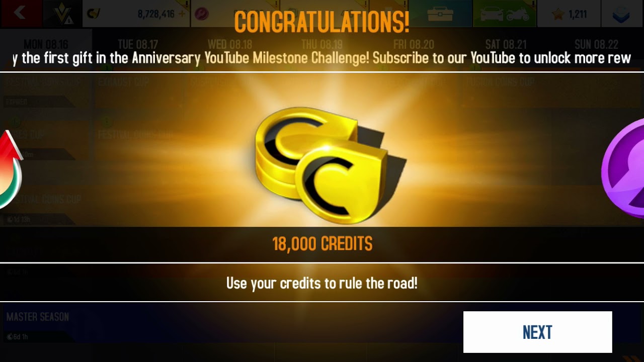 Asphalt 8 - Anniversary YouTube Milestone Challenge Gift