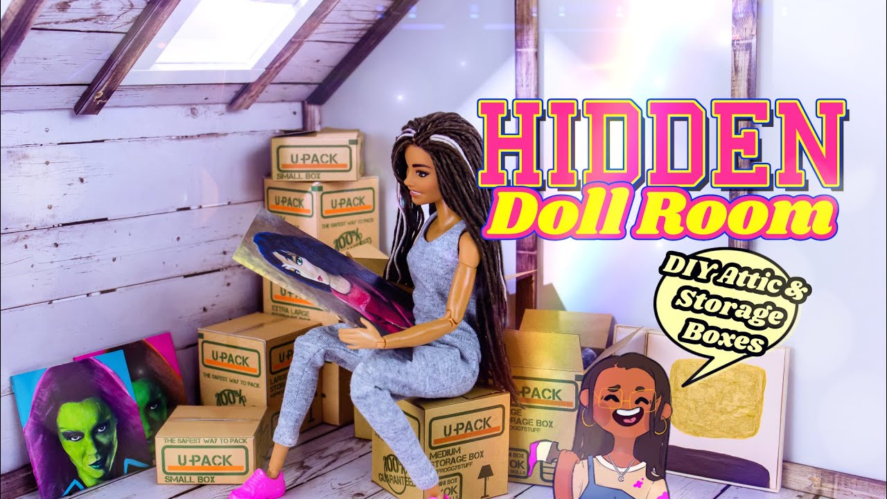 DIY - How to Make: Hidden Doll Attic PLUS Real Mini Storage Boxes