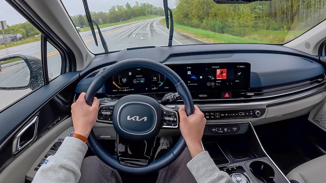 2025 Kia Carnival Hybrid SX Prestige - POV Rainy Test Drive (Binaural Audio)